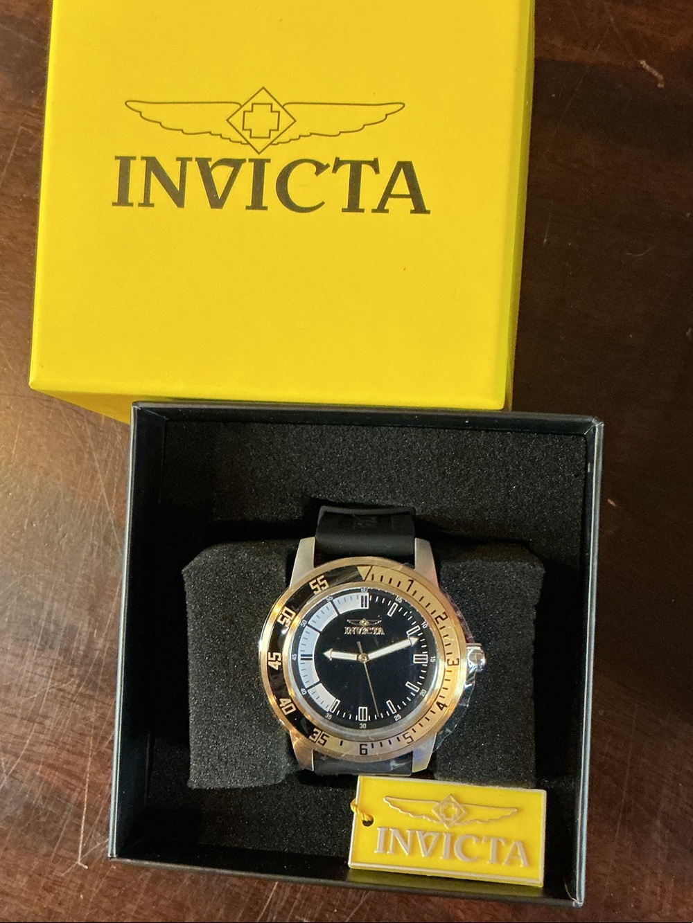 Invicta Specialty Compass Men’s Black Dial Two-Tone Bezel Watch 34097